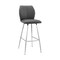 Armen Living Tandy Gray Faux Leather and Brushed Stainless Steel 30" Bar Stool LCTNBABSGR30 - alternate 1